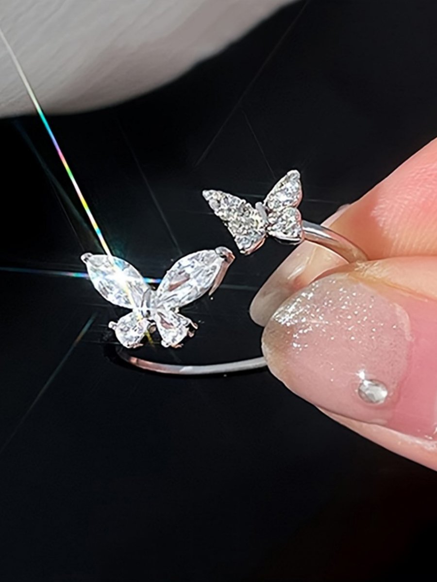 Women Silver Butterfly Shape Ring