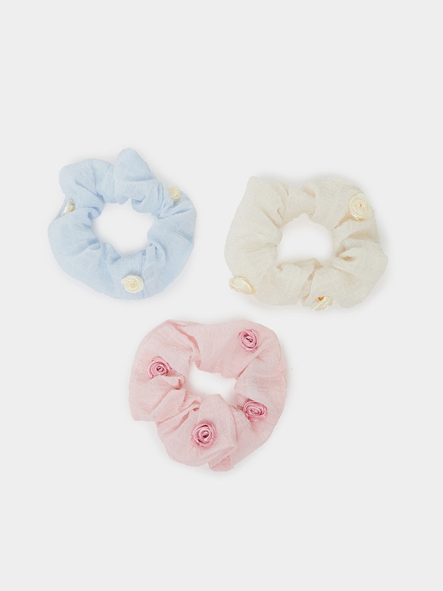Pack of 3 - Floral Scrunchies