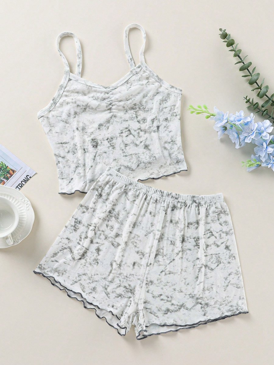 Printed Cami with Shorts Pyjama Set
