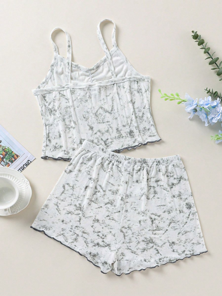 Printed Cami with Shorts Pyjama Set
