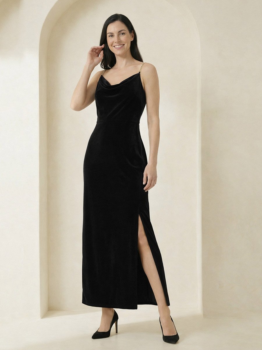 black tiered lace dress A-Line Tiered Laced Woven Midi Dress Black / 1X