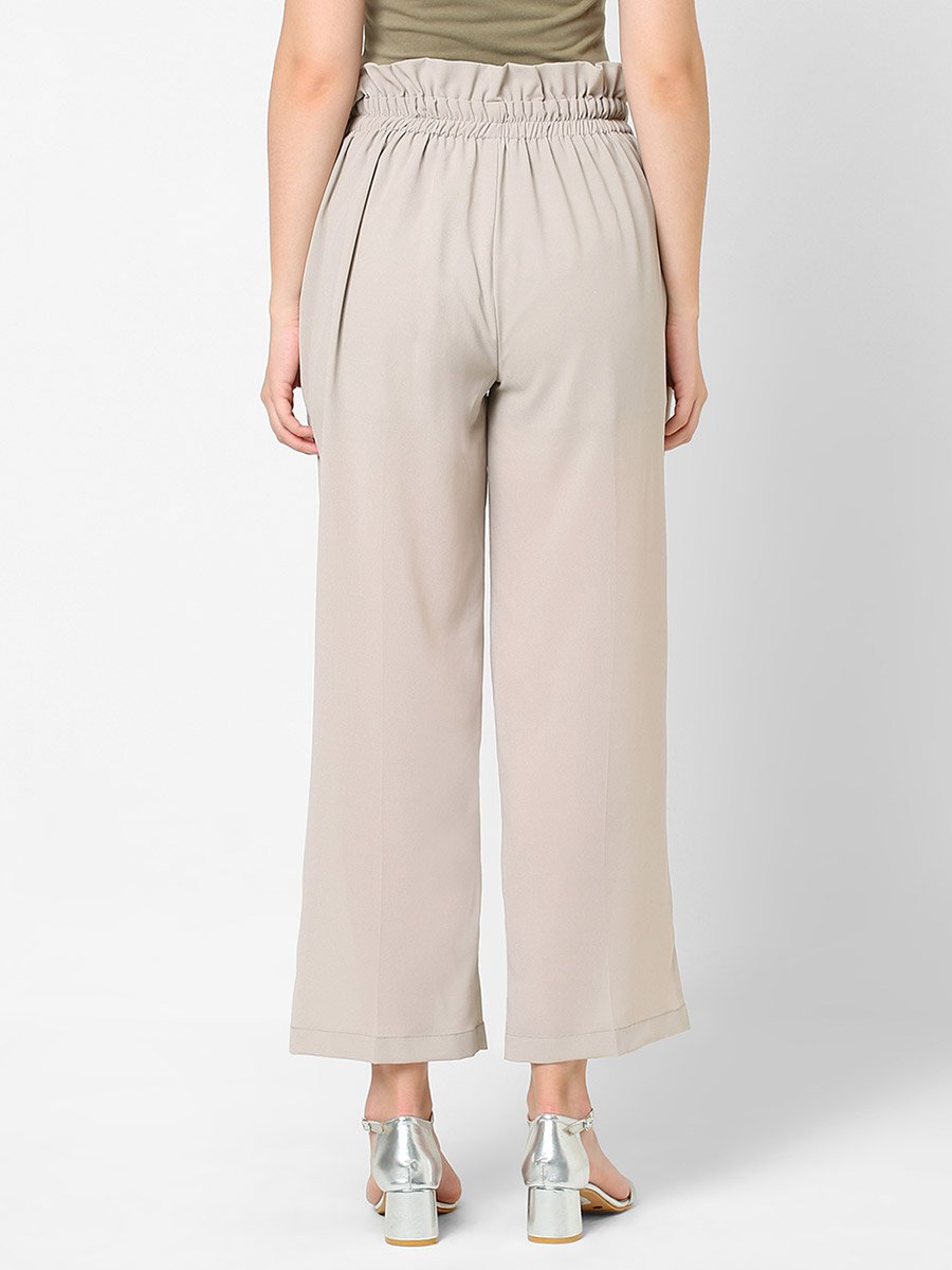 Women Grey Wide Leg Trousers