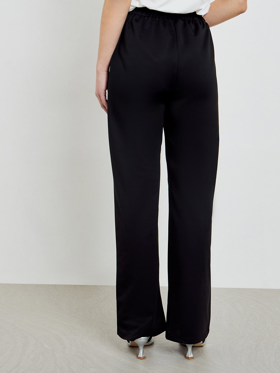 Black Rhinestone Loose Fit Joggers with Pockets
