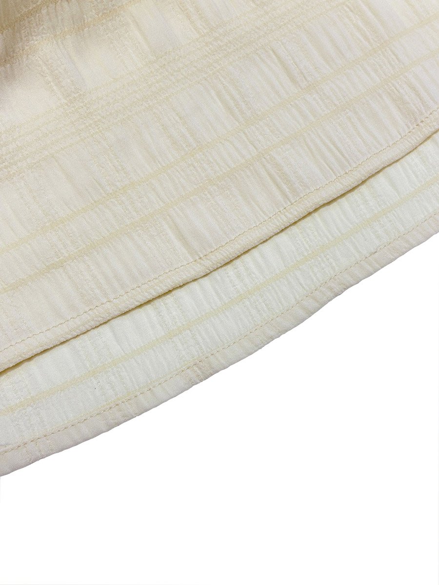 Women Beige Texture Embroidered Top