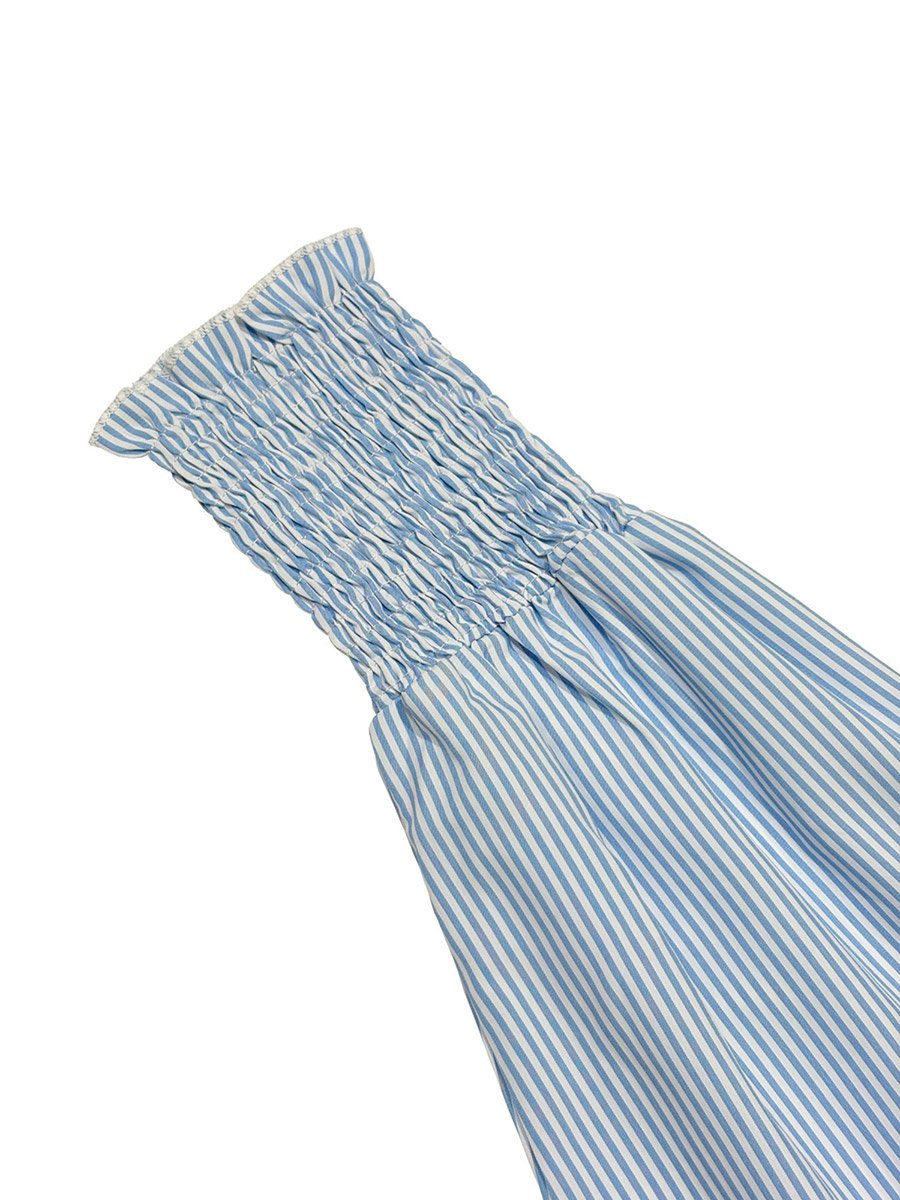 Blue Striped Pocket Detail Long Sleeve Shirt