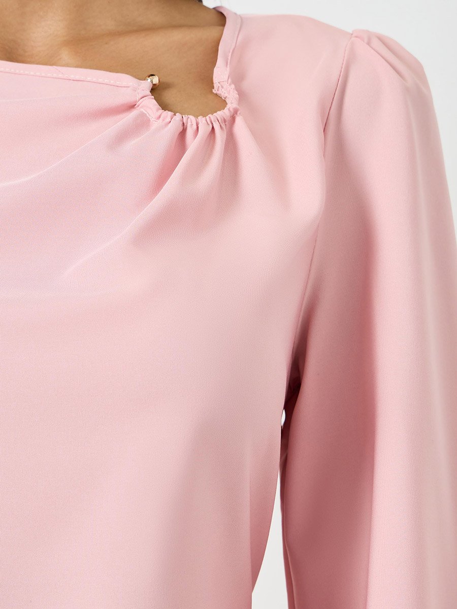 Pink Asymmetric Neck Shift Maxi Dress