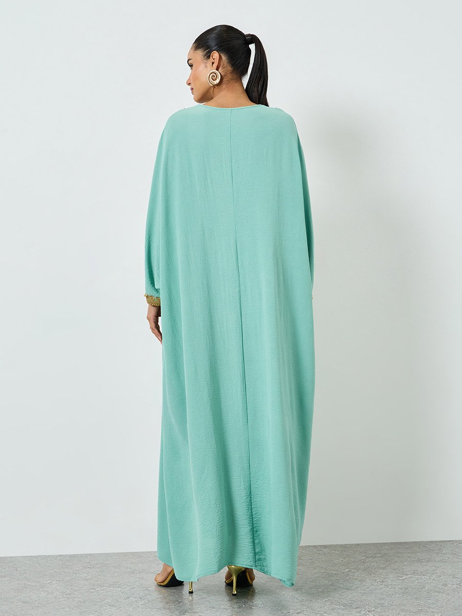 Light Blue Embroidered Lace Kaftan