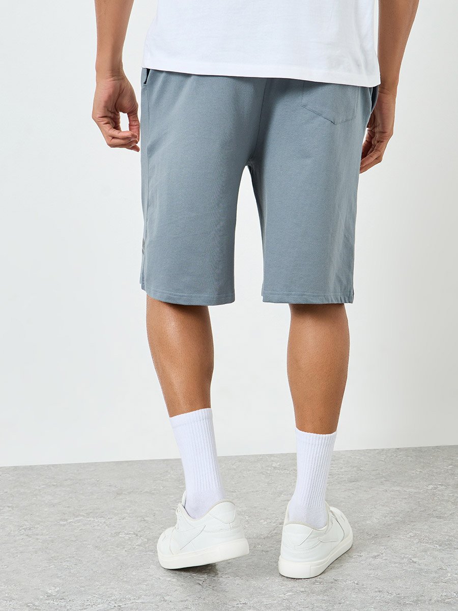 Men Placement Print Cotton Oversized Shorts