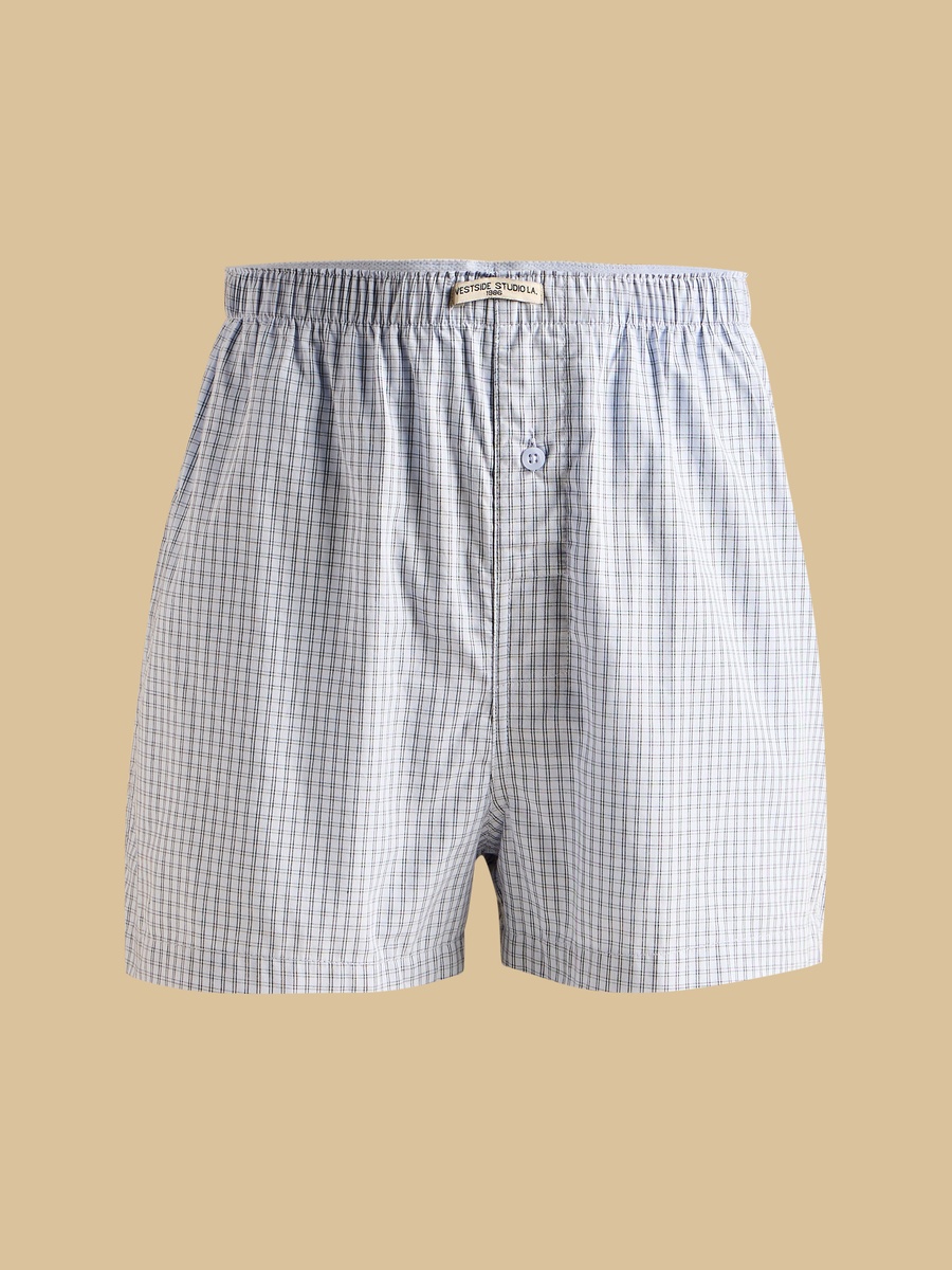 Pack of 2 - Checked Woven Boxers with Elasticated Waistband