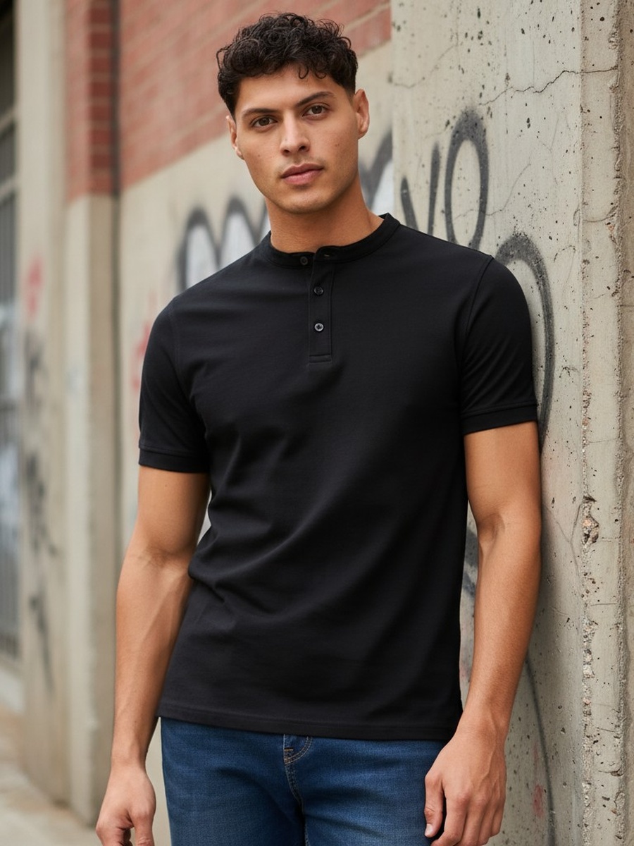 Mandarin Collar T-Shirt