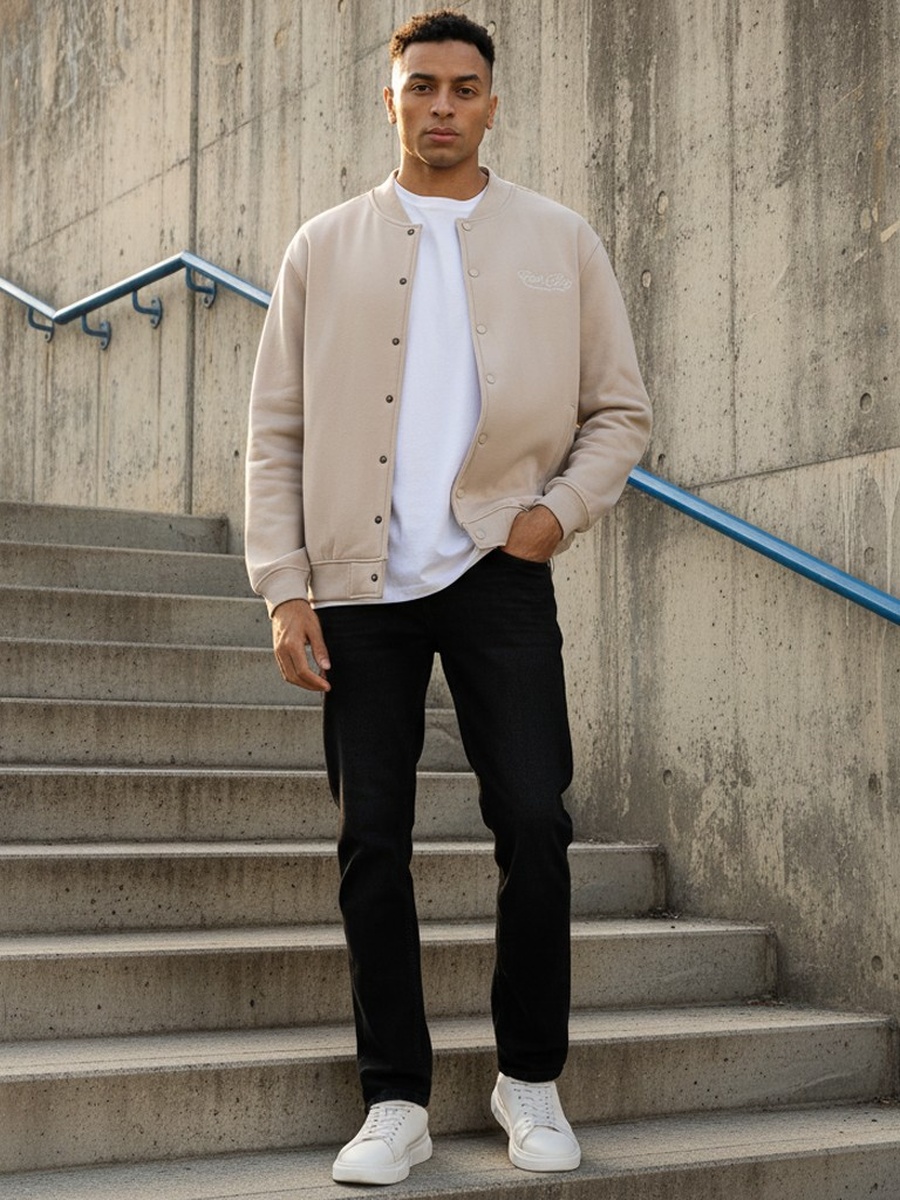 Embroidered Fleece Better Cotton Bomber Jacket