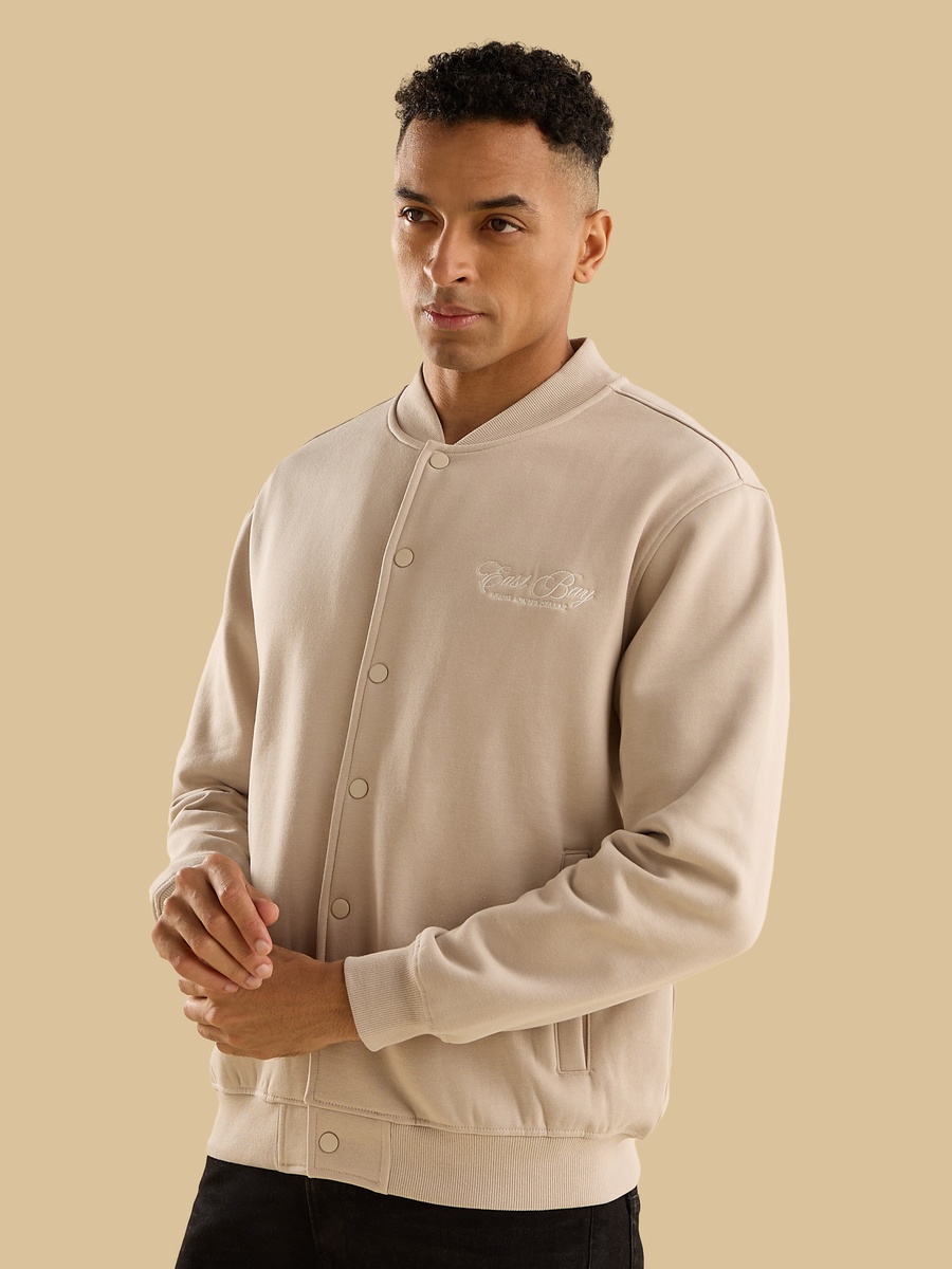 Embroidered Fleece Better Cotton Bomber Jacket