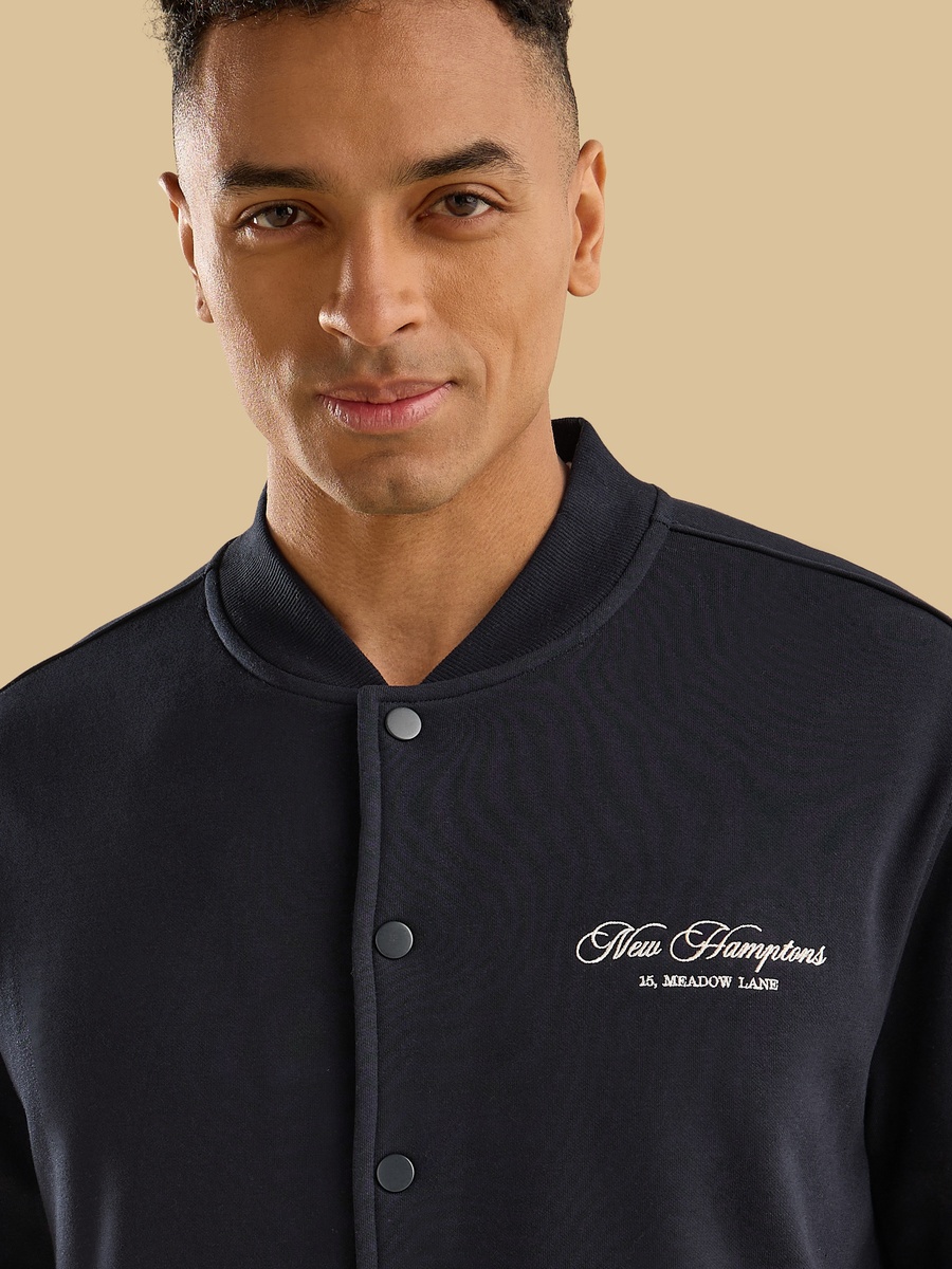 Embroidered Fleece Better Cotton Bomber Jacket