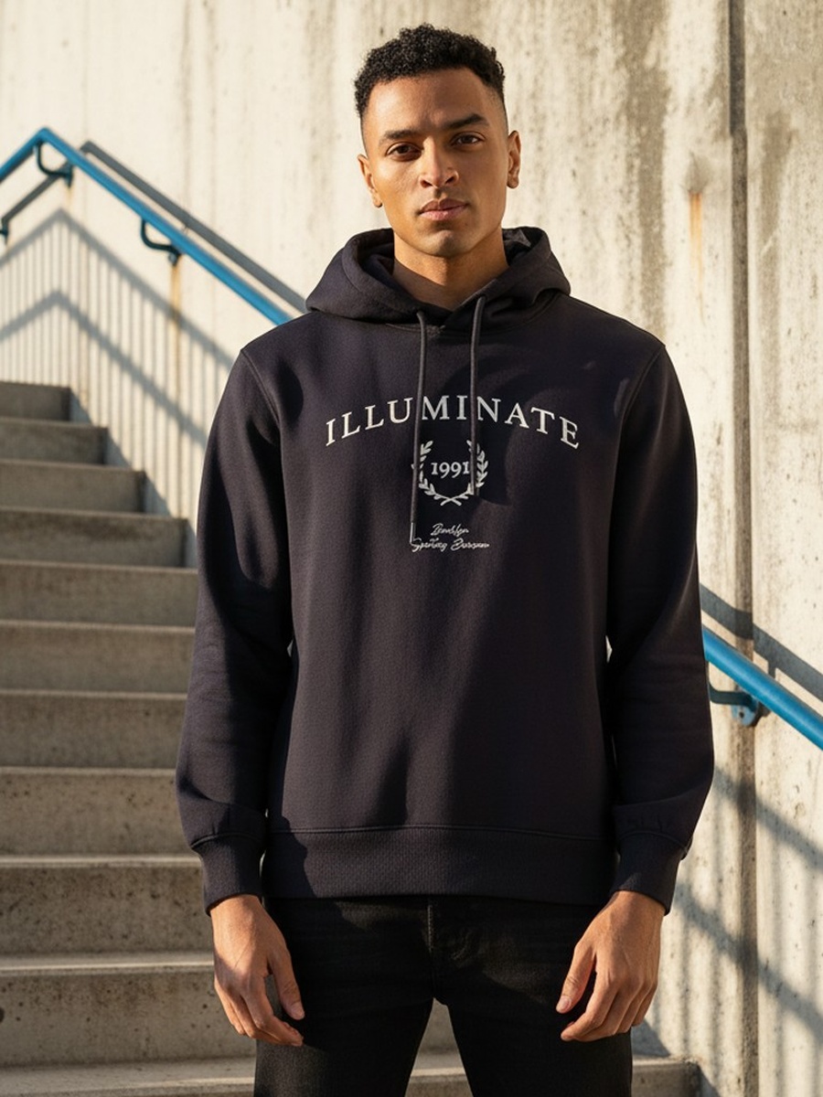 Printed Fleece Hooded Sweatshirt