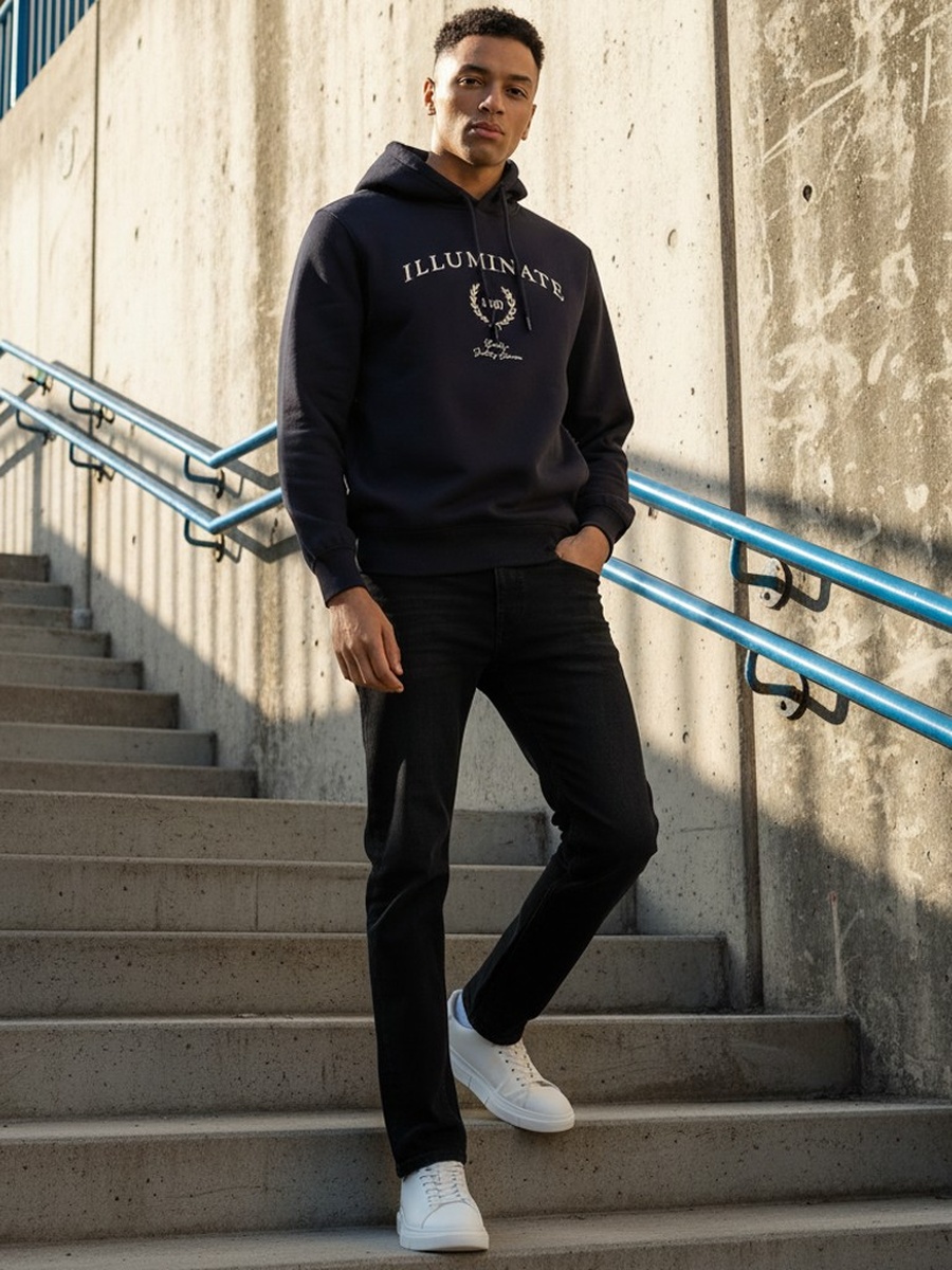 Printed Fleece Hooded Sweatshirt