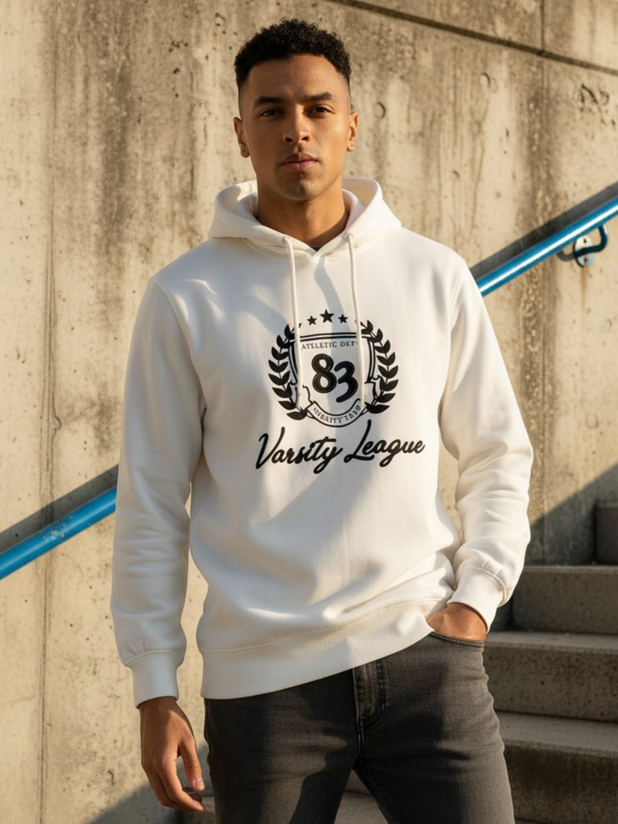 Printed Fleece Hooded Sweatshirt