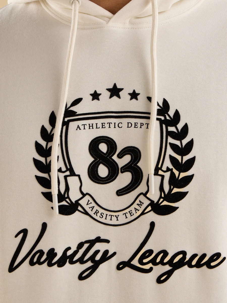 Printed Fleece Hooded Sweatshirt