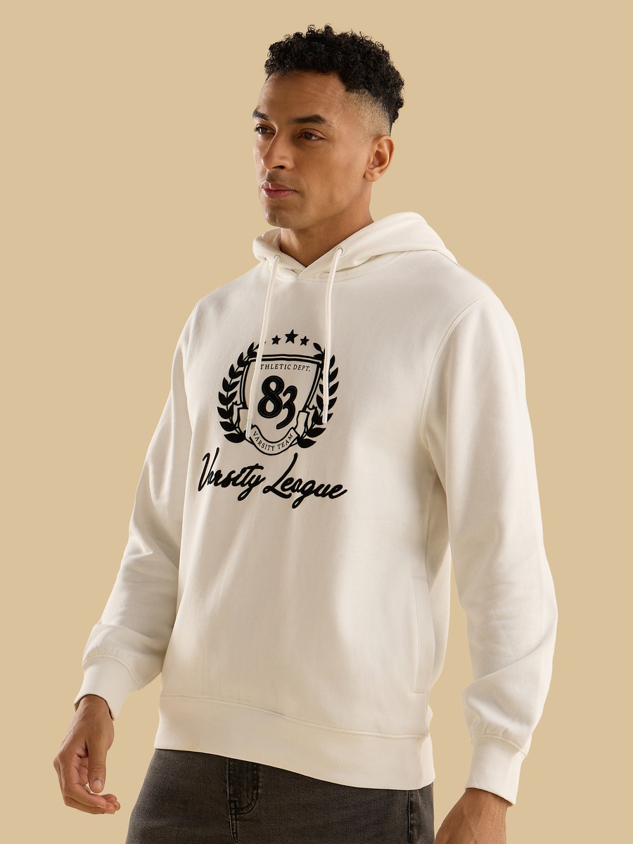 Printed Fleece Hooded Sweatshirt