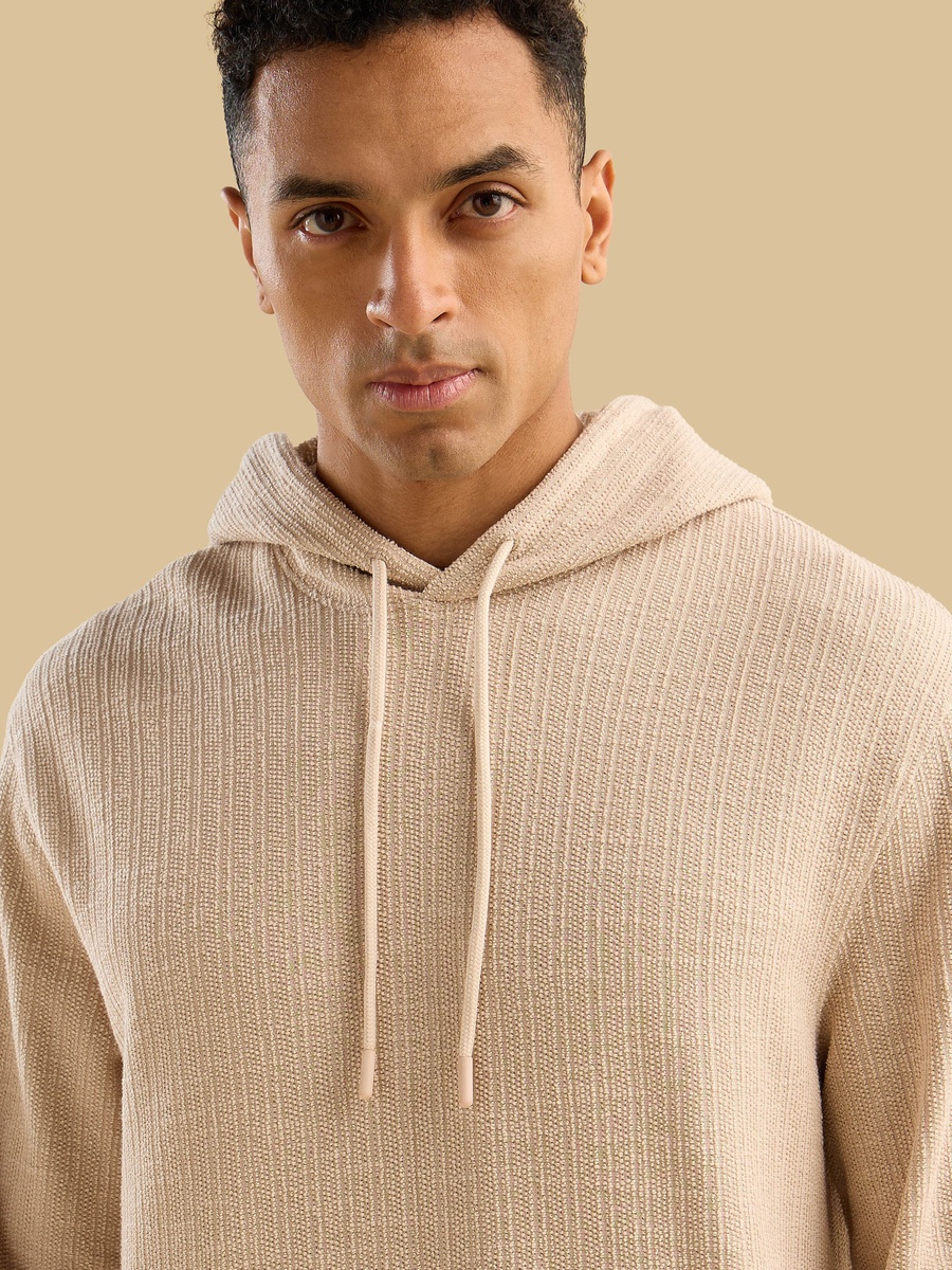 Textured Hooded Sweatshirt