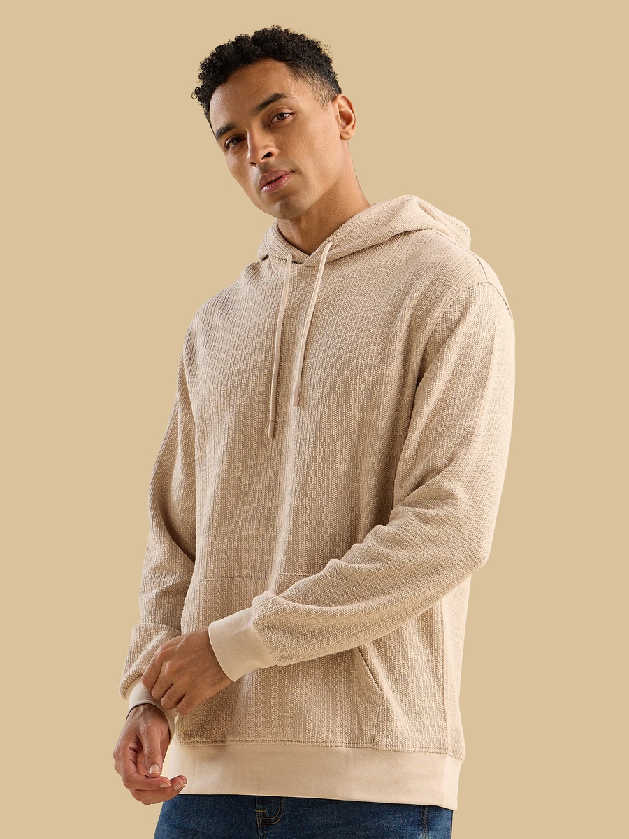 Textured Hooded Sweatshirt