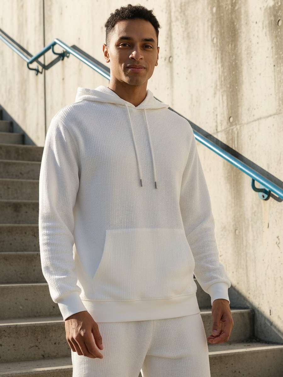 Textured Hooded Sweatshirt