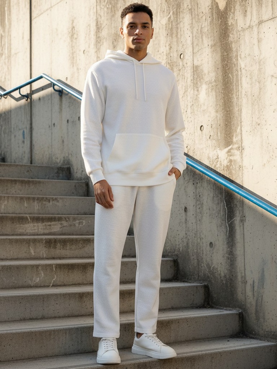 Textured Hooded Sweatshirt