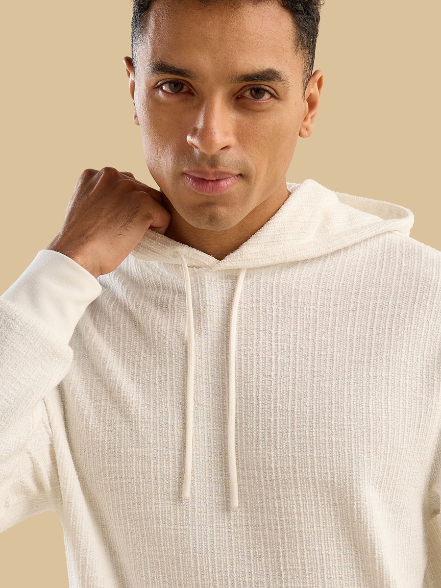 Textured Hooded Sweatshirt