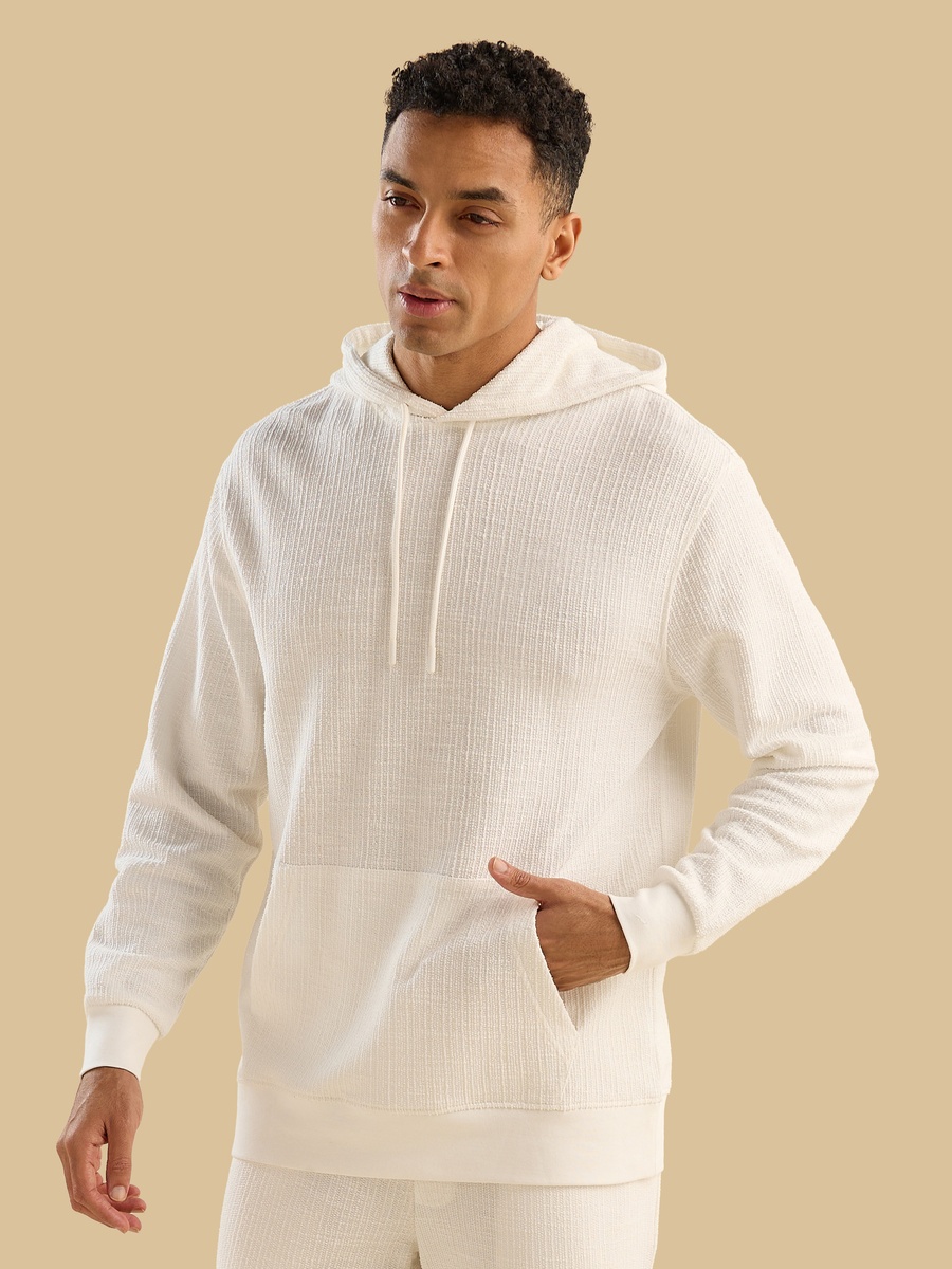 Textured Hooded Sweatshirt