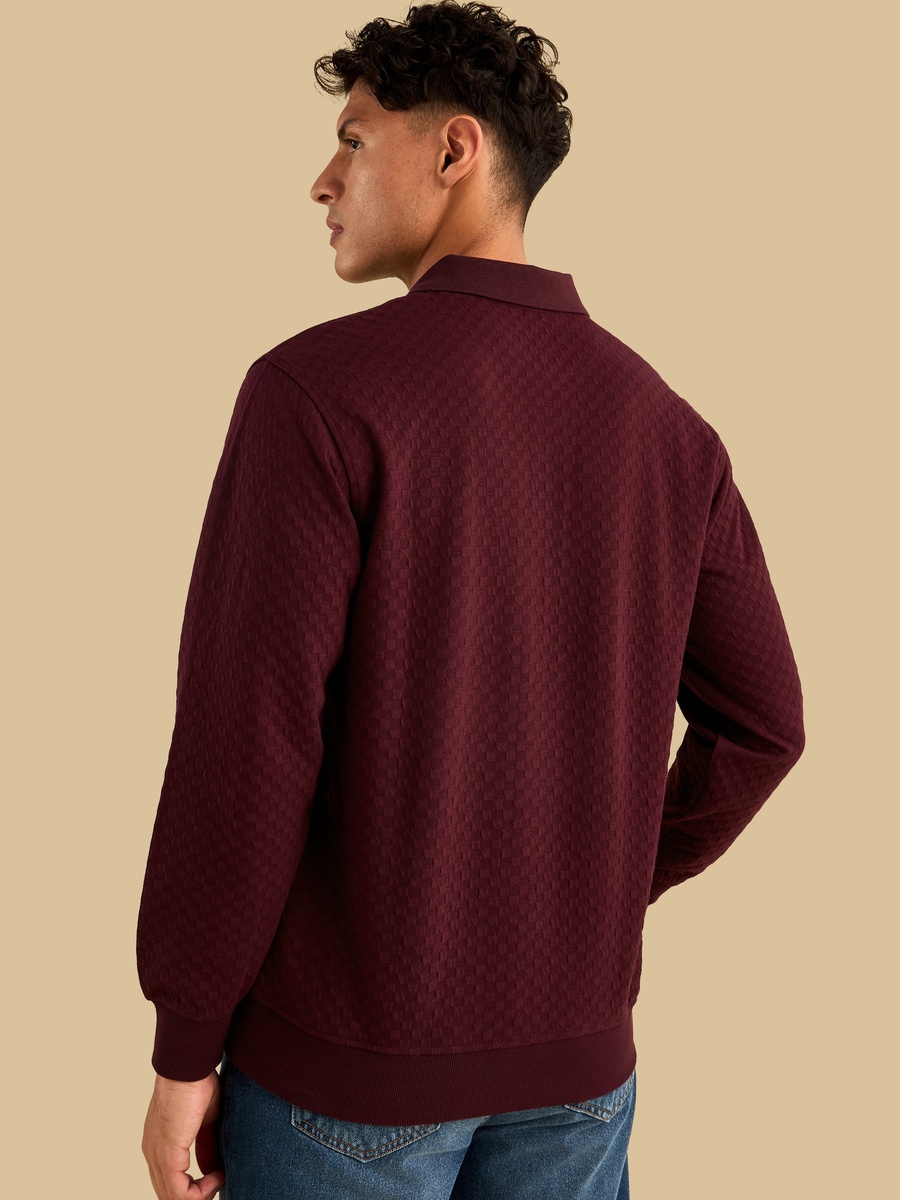 Textured Polo Sweatshirt
