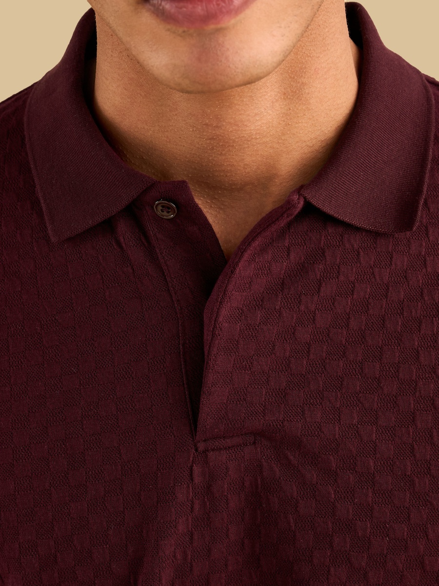 Textured Polo Sweatshirt