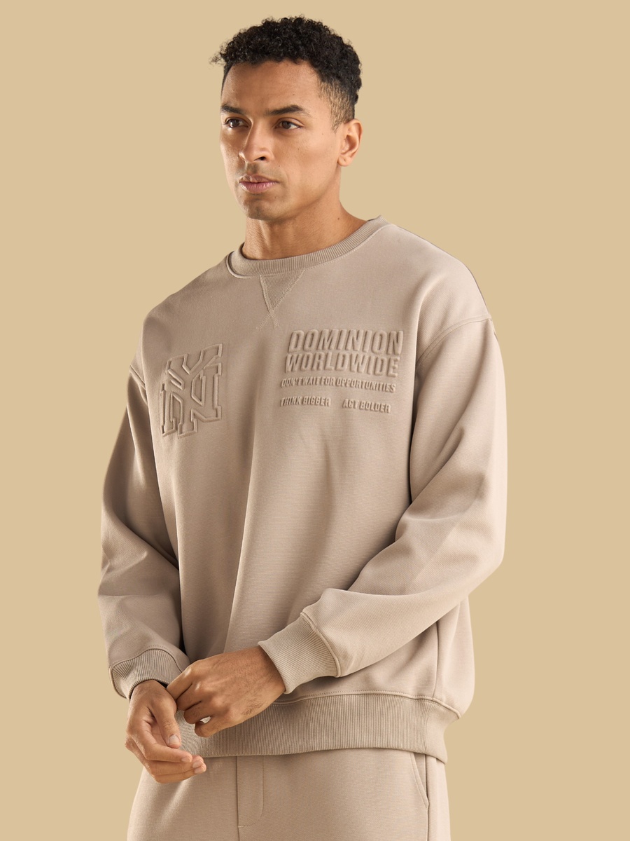 Embossed Oversized Sweatshirt