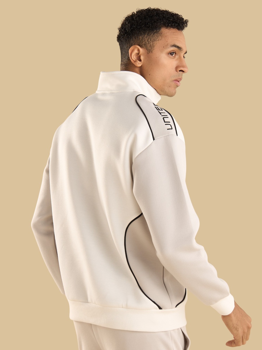 Printed Oversized Half Zip Sweatshirt