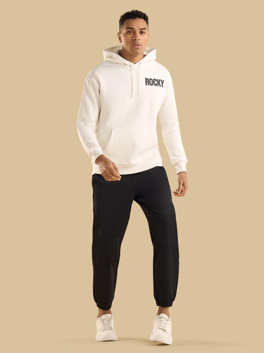 Rocky Balboa Print Oversized Hooded Sweatshirt