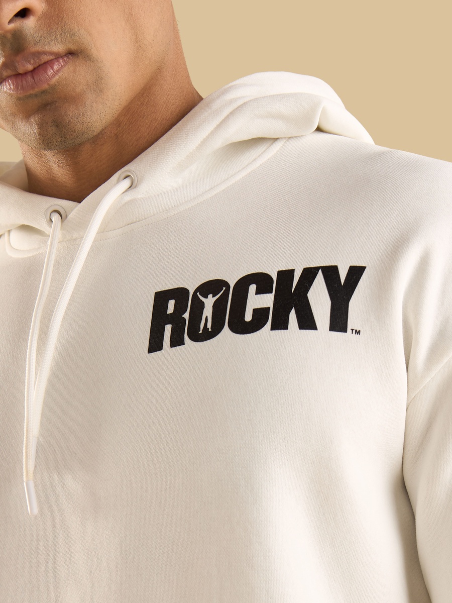 Rocky Balboa Print Oversized Hooded Sweatshirt