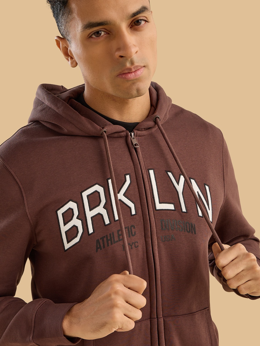 Printed Zip Through Hoodie