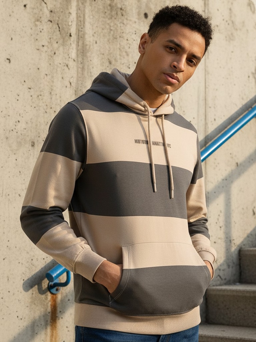 Striped Hooded Sweatshirt