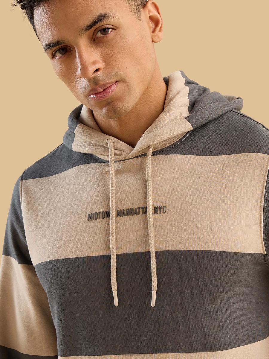 Striped Hooded Sweatshirt