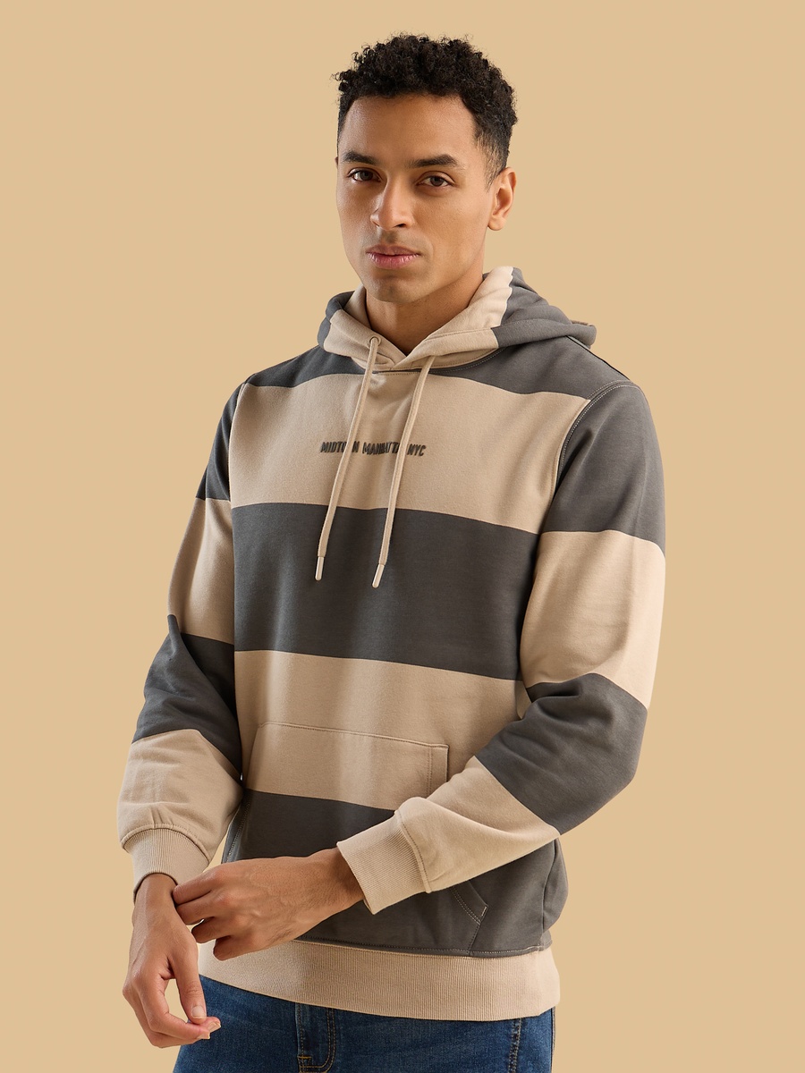 Striped Hooded Sweatshirt