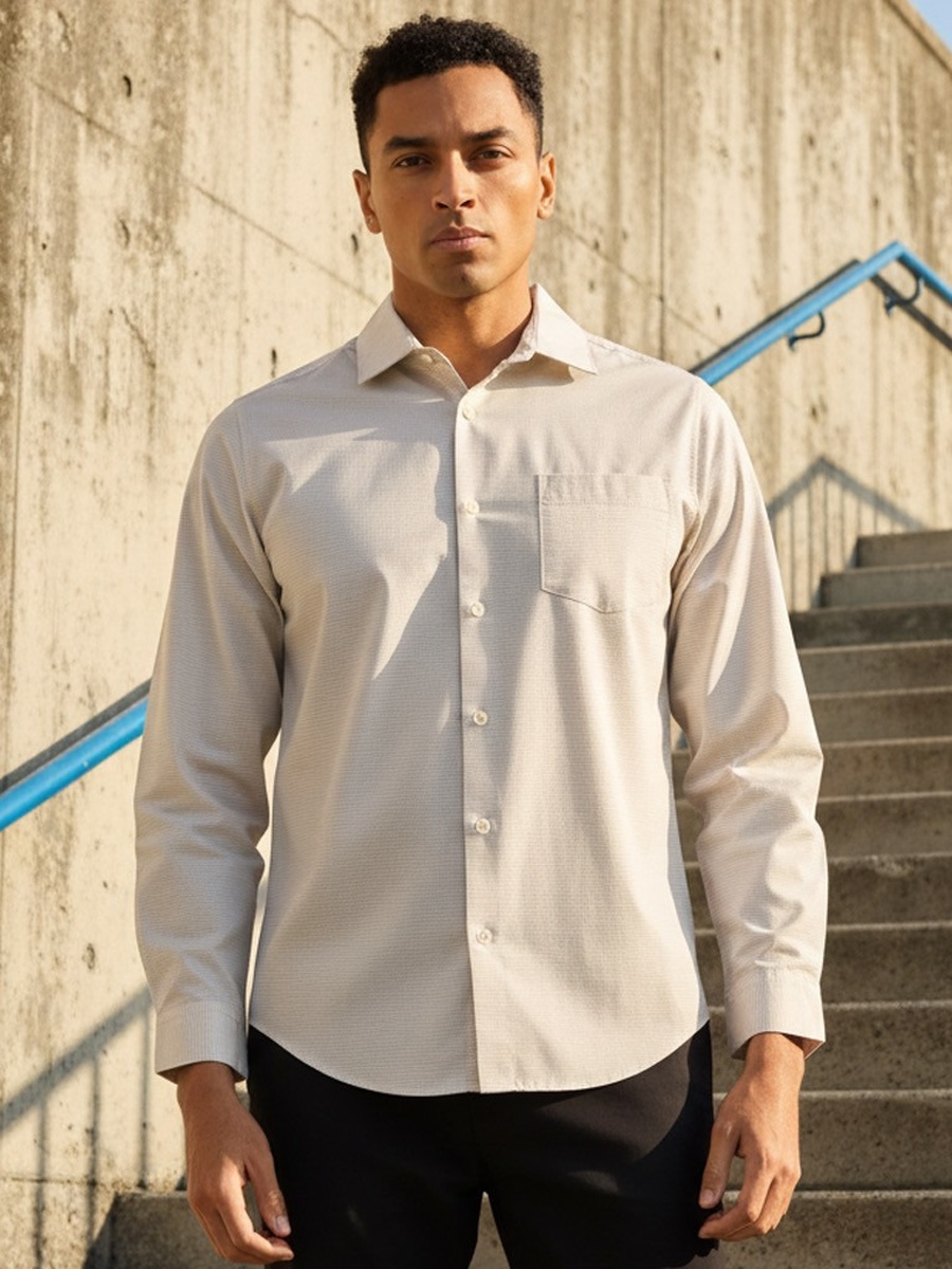 Houndstooth Checked Shirt