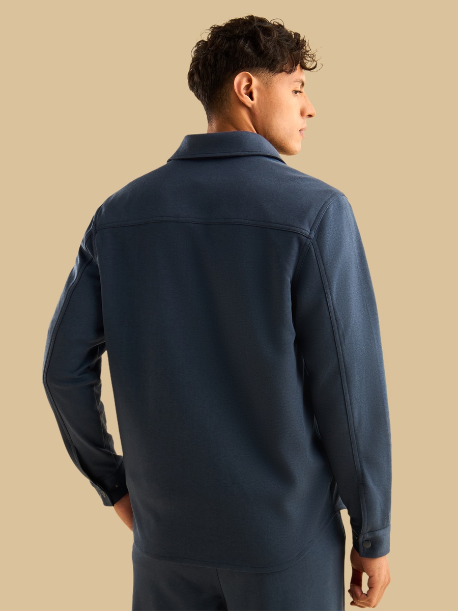Interlock Overshirt with Double Pockets