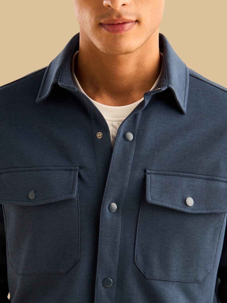 Interlock Overshirt with Double Pockets