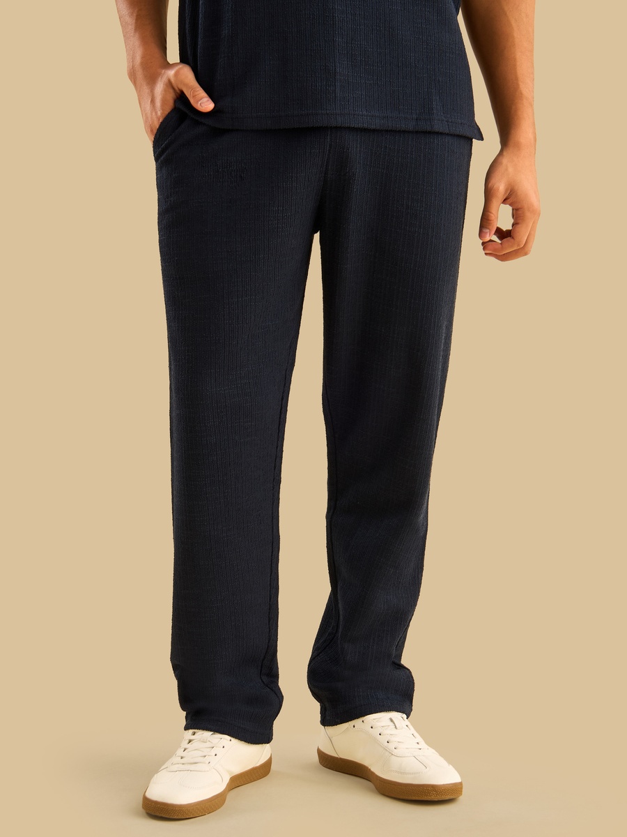 Textured Pants with Drawstring Closure