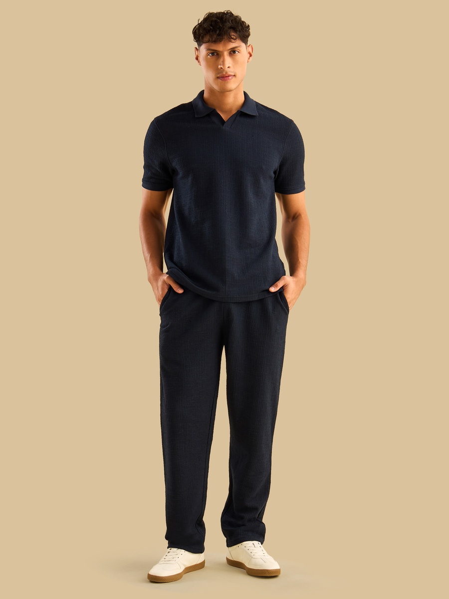 Textured Pants with Drawstring Closure