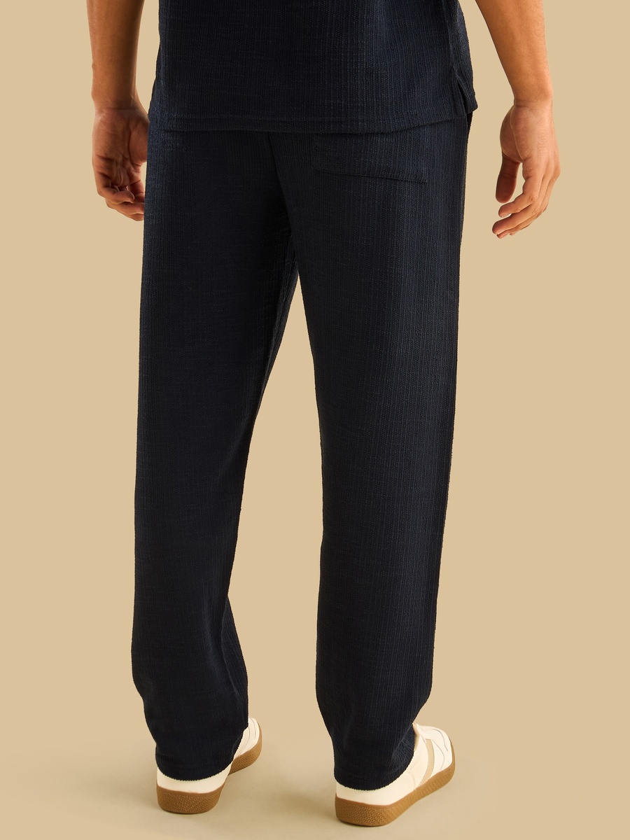 Textured Pants with Drawstring Closure