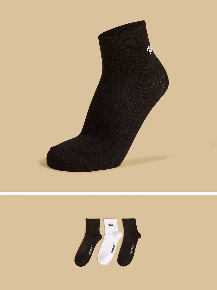 Pack of 3 - Tupac Print Ankle Length Socks