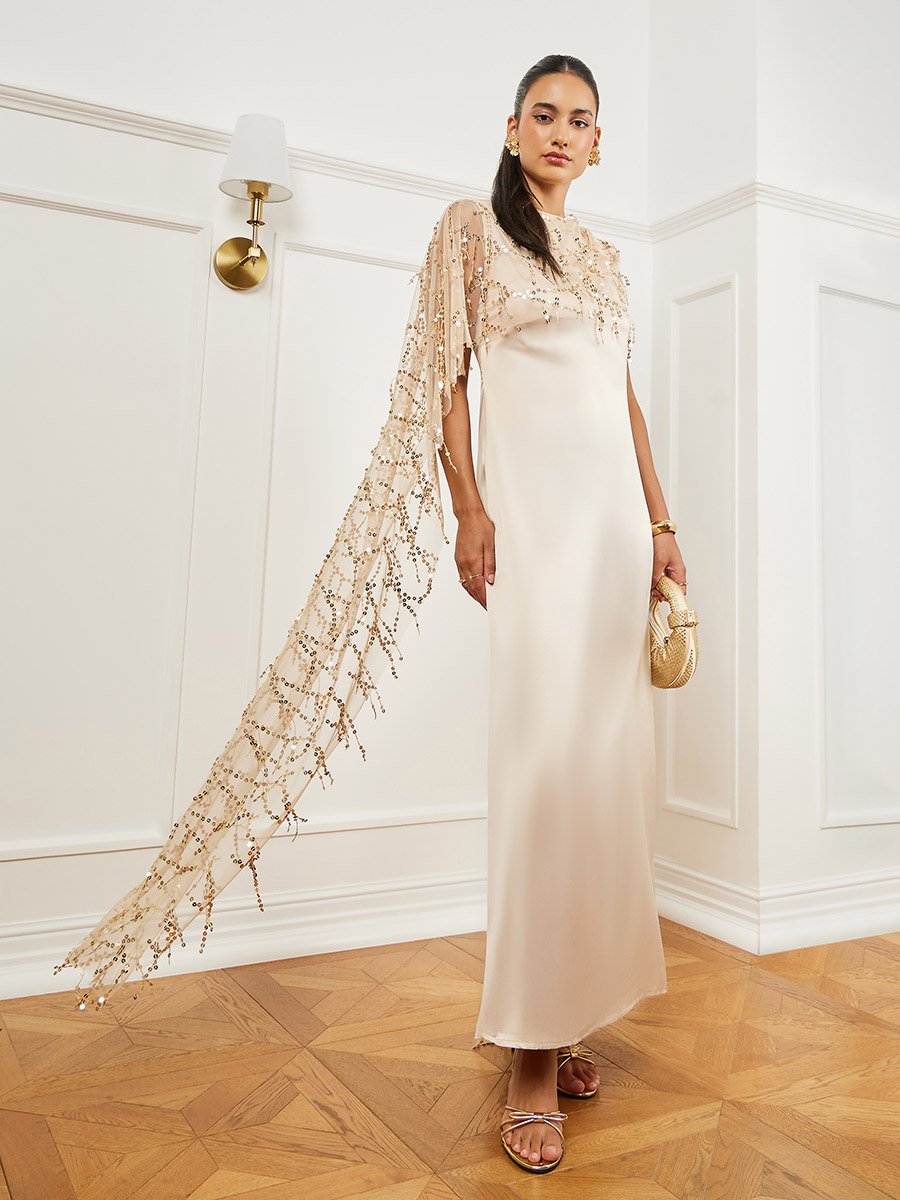slim fit dress slacks Odette Embellished Maxi Dress – Frock and Frill main image 1