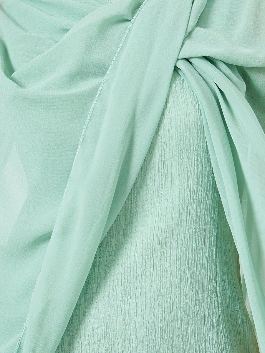 Green Textured Shawl Maxi Dress