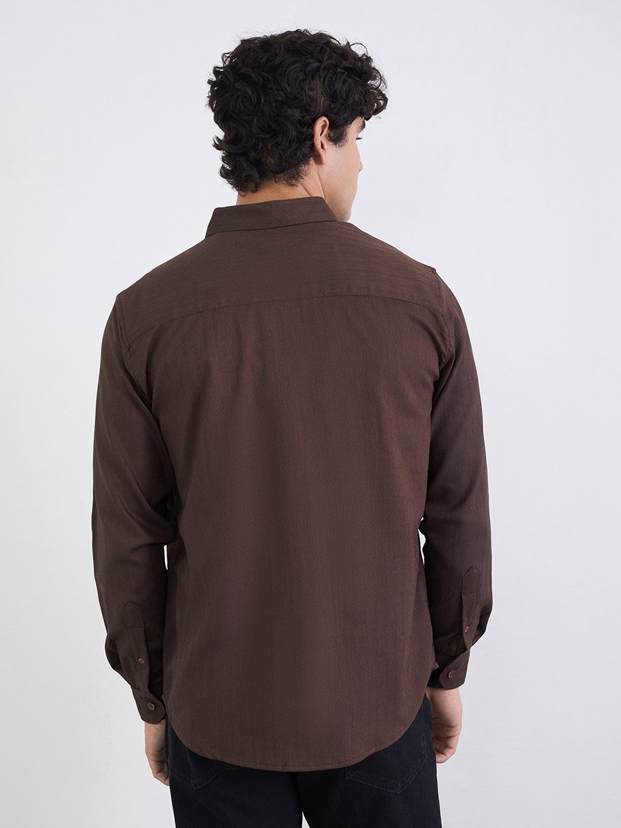 Men Regular Fit Textured Casual Shirt