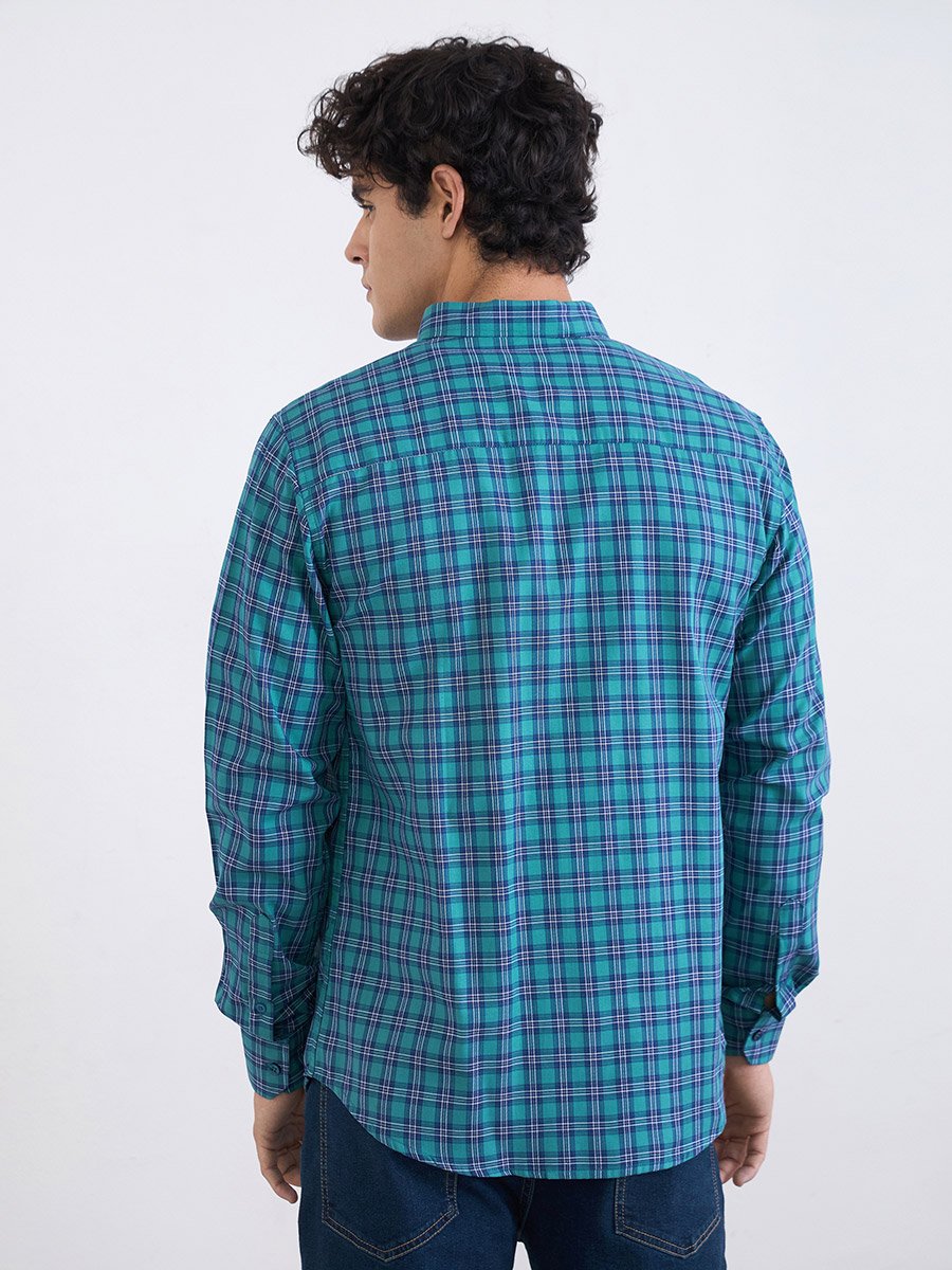 Men Regular Fit Checked Full Sleeve Shirt