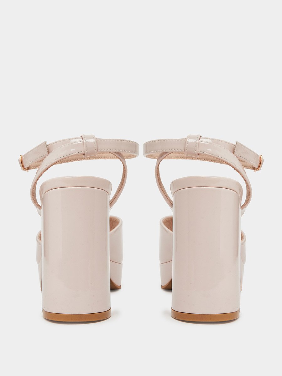 Blush Pink Block Heels Sandals